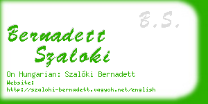 bernadett szaloki business card