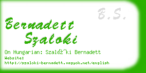 bernadett szaloki business card